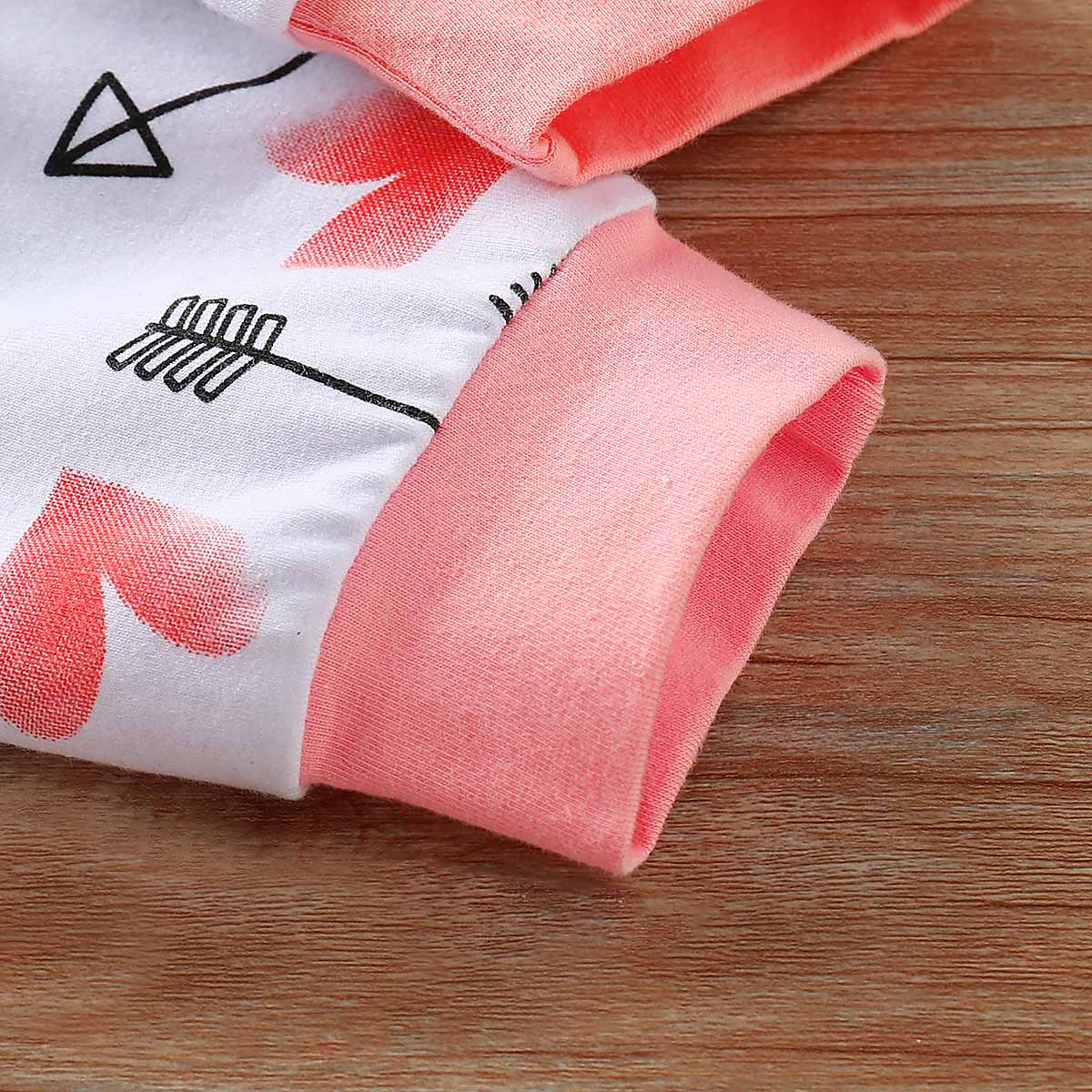 4-piece Letter Bodysuit, Arrow Patterned Pants, Hat And Headband Set, zoerea.com