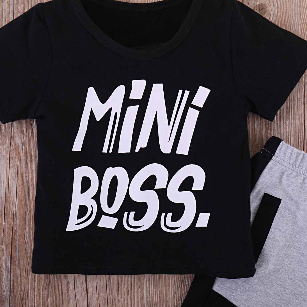 MINI BOSS Print Tee and Casual Pants Set, zoerea.com