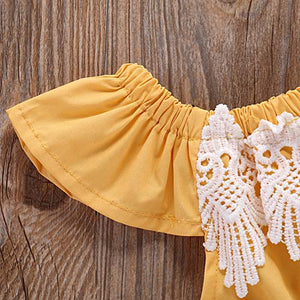 Baby Girl Lace Bowknot Decor Bodysuit, zoerea.com