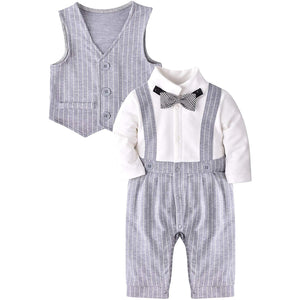 Baby 2-piece Striped Faux Bodysuit And Vest, zoerea.com