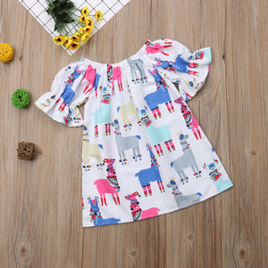 Christmas Kid Toddler Baby Girl Princess Animal Short Sleeve Dress, zoerea.com