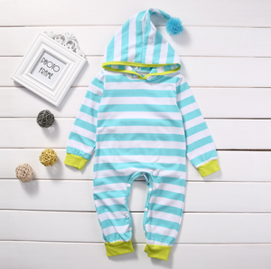 Trendy Striped Hooded Jumpsuit For Baby, zoerea.com