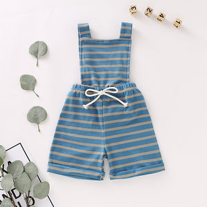 Baby Girls' Basic Striped Bow / Print Sleeveless Overall & Jumpsuit, zoerea.com