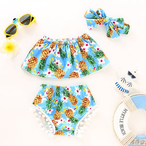 Kids Toddler Newborn Girls' Pattern Color Block Cotton Swimwear, zoerea.com