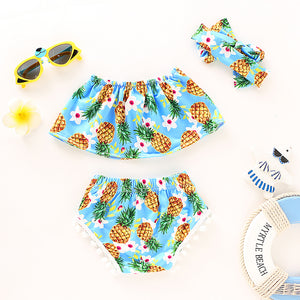 Kids Toddler Newborn Girls' Pattern Color Block Cotton Swimwear, zoerea.com