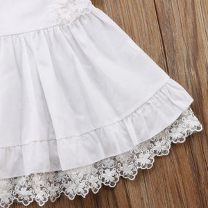 White Lace Toddler Kids Girls Summer Floral Pageant Party Dress, zoerea.com