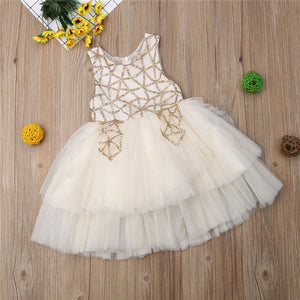 Kids Baby Girls tulle Formal Pageant Bridesmaid Gown Wedding Dress, zoerea.com