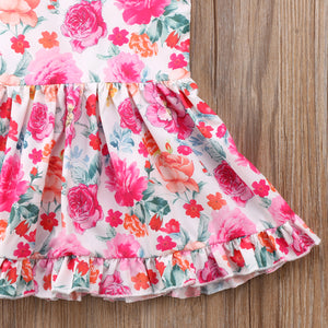 Kid Baby Girl Floral Princess Strap Sundress Summer Casual Dress, zoerea.com