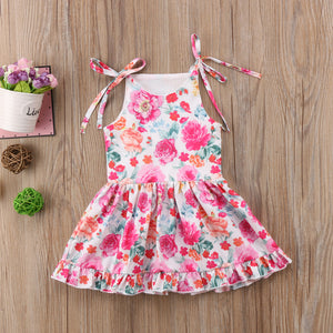 Kid Baby Girl Floral Princess Strap Sundress Summer Casual Dress, zoerea.com