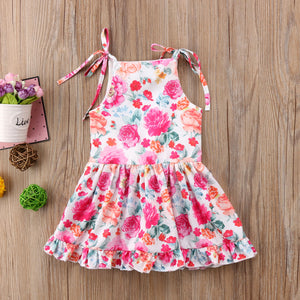 Kid Baby Girl Floral Princess Strap Sundress Summer Casual Dress, zoerea.com