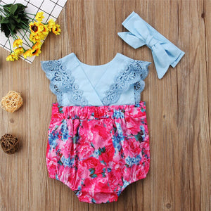 Sister Matching Clothes Kids Baby Girls Lace Romper Dress Bodysuit, zoerea.com