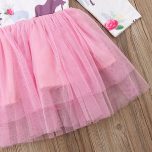 XMAS Toddler Kids Baby Girl Party Deer Long Sleeve Tutu Tulle Dress, zoerea.com