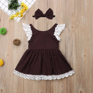 Toddler Kid Baby Girls Lace Princess Party Pageant Dress Sundress, zoerea.com