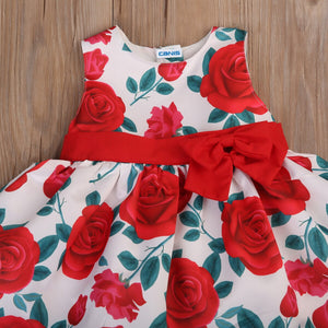 1-6Y Cute Baby Kids Girls Formal Tutu Floral Dress Bowknot Party Dresses, zoerea.com