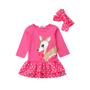 Baby Girl Cartoon Cotton 2019 New Fashion Dress Polka Dots Dress, zoerea.com