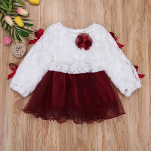 Kids Baby Girls Lace Flower Pageant Wedding Party Princess Tutu Dress, zoerea.com