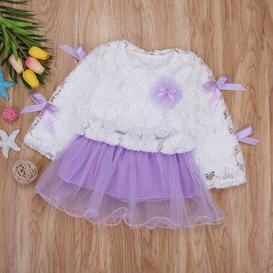 Kids Baby Girls Lace Flower Pageant Wedding Party Princess Tutu Dress, zoerea.com