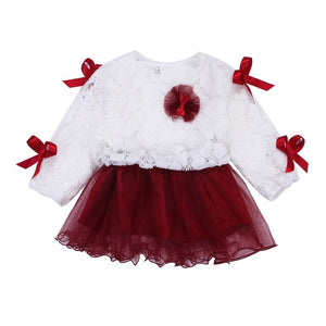 Kids Baby Girls Lace Flower Pageant Wedding Party Princess Tutu Dress, zoerea.com