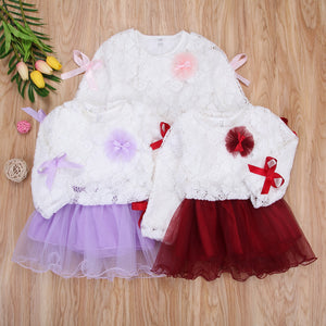 Kids Baby Girls Lace Flower Pageant Wedding Party Princess Tutu Dress, zoerea.com