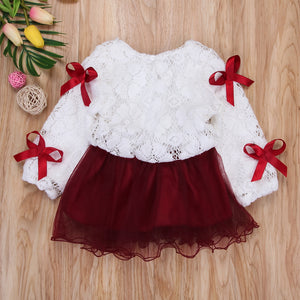 Kids Baby Girls Lace Flower Pageant Wedding Party Princess Tutu Dress, zoerea.com