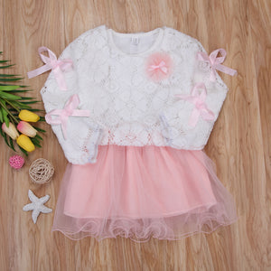 Kids Baby Girls Lace Flower Pageant Wedding Party Princess Tutu Dress, zoerea.com