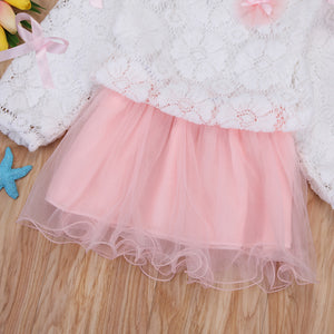 Kids Baby Girls Lace Flower Pageant Wedding Party Princess Tutu Dress, zoerea.com