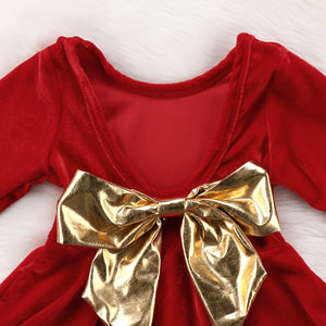 Baby Girl Velvet Princess Dress With BowKnot Party Pageant Birthday Gift, zoerea.com