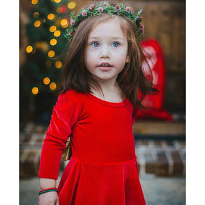 Baby Girl Velvet Princess Dress With BowKnot Party Pageant Birthday Gift, zoerea.com