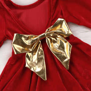 Baby Girl Velvet Princess Dress With BowKnot Party Pageant Birthday Gift, zoerea.com