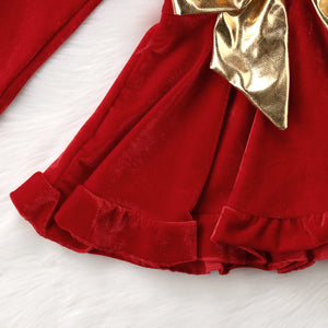 Baby Girl Velvet Princess Dress With BowKnot Party Pageant Birthday Gift, zoerea.com