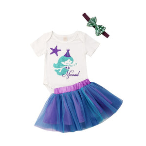 Newborn Baby Girl cotton clothes set baby girl Romper Top Tutu Skirts, zoerea.com