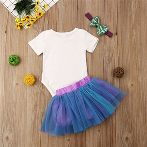 Newborn Baby Girl cotton clothes set baby girl Romper Top Tutu Skirts, zoerea.com