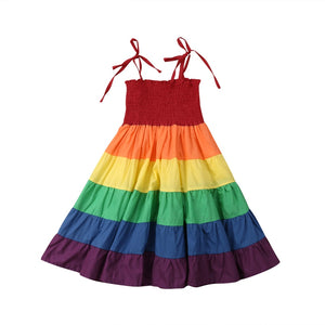 Baby Girl Rainbow Dress 2019 New Fashion Sleeveless Long Dress, zoerea.com