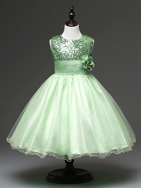 Kids Girls Flower Lace Wedding Bridesmaid Pageant Party Formal Dress, zoerea.com