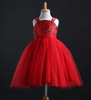 Kids Baby Girls Princess Sequins Party Gown Formal Bridesmaid Dresses, zoerea.com