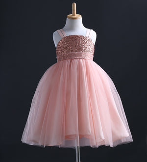 Kids Baby Girls Princess Sequins Party Gown Formal Bridesmaid Dresses, zoerea.com