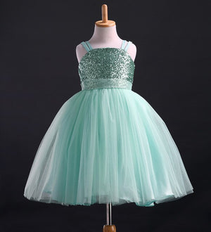 Kids Baby Girls Princess Sequins Party Gown Formal Bridesmaid Dresses, zoerea.com