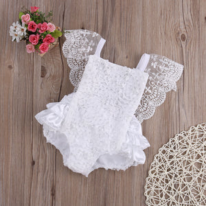 New Kids Baby Girl Clothes Cute Lace Floral Romper Jumpsuit Outfits, zoerea.com
