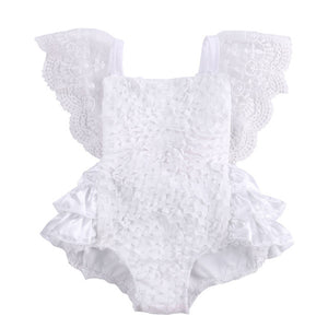 New Kids Baby Girl Clothes Cute Lace Floral Romper Jumpsuit Outfits, zoerea.com