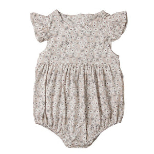 Baby Girls Floral Bodysuit Ruffle Sleeve bodysuit Baby Girl Summer Bodysuit, zoerea.com