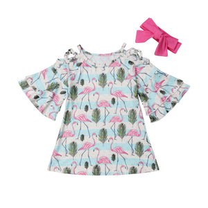 New Cotton Kids Baby Girls Cartoon Pagoda Long Sleeve Party Dresses, zoerea.com