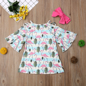 New Cotton Kids Baby Girls Cartoon Pagoda Long Sleeve Party Dresses, zoerea.com