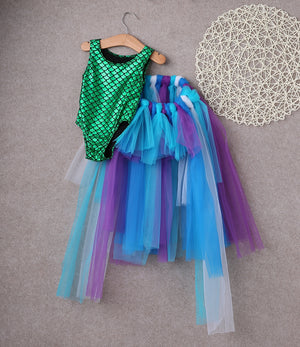 New Baby Girl Tops Bodysuit+Handmade Tulle dresses 2pcs Outfits Set, zoerea.com