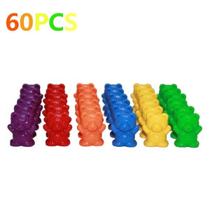 Counting Bears With Stacking Cups Montessori Rainbow Matching Game Toys, zoerea.com