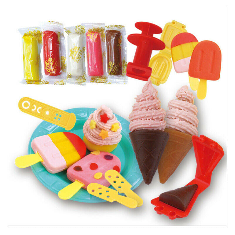 Newest Modeling Dough Hamburger Sandwich Ice Cream Playdough Set, zoerea.com