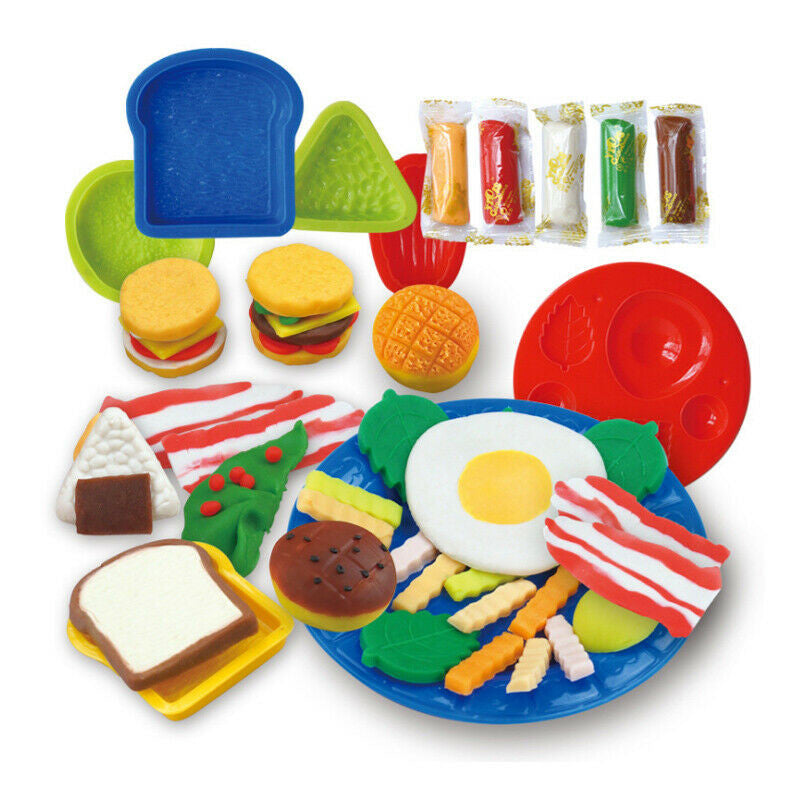Newest Modeling Dough Hamburger Sandwich Ice Cream Playdough Set, zoerea.com