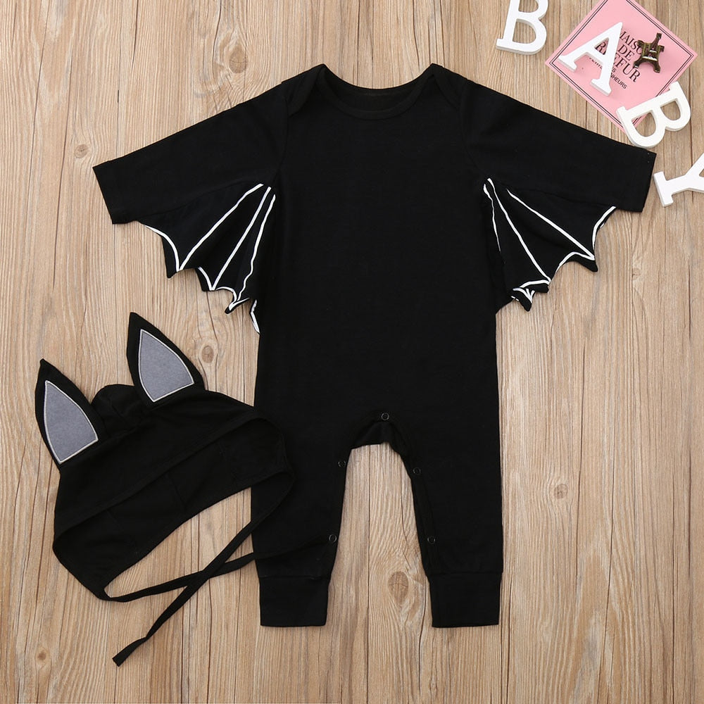 Halloween Newborn Baby Boys Girls Bat Cosplay Costume Romper Outfits, zoerea.com