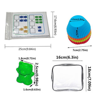 Counting Bears With Stacking Cups Montessori Rainbow Matching Game Toys, zoerea.com