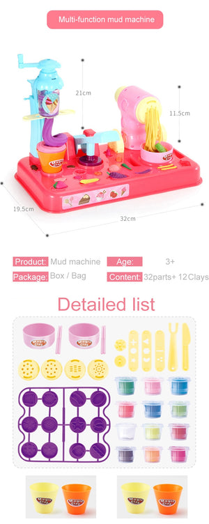 DIY Playdough Clay Dough Plasticine Ice Cream Machine Mould Play Kit, zoerea.com