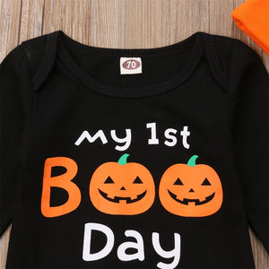 Halloween Newborn Baby Boy Girl Clothes Set Romper Striped Outfit, zoerea.com